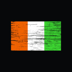 Cote d'Ivoire Grunge Distress Country Flag Vector