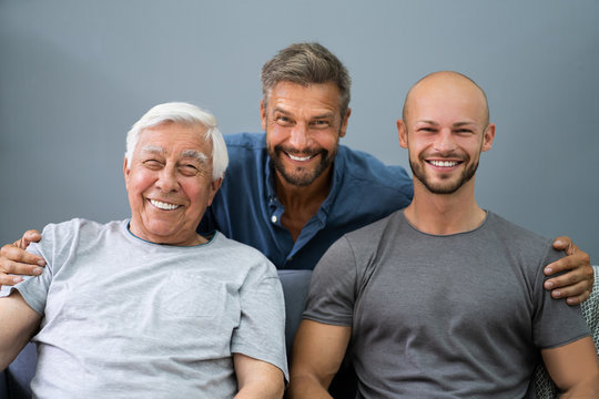 Three Generation Men Family Portraits