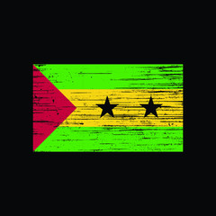 Sao Tome and Principe Grunge Distress Country Flag Vector