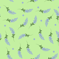 Seamless  lavender flowers pattern for background,  motifs, textile, wallpapers, fabrics, gift wrapping, templates, home textile, and print design. Vector.	