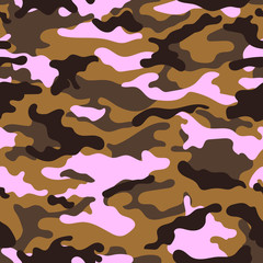 vector camouflage pattern for clothing design. Pink camouflage military pattern	