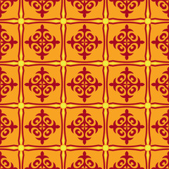 Decorative seamless pattern with ethnic element. Kyrgyz and Kazakh, Uzbek, Tatar, Yakut ornaments. Texture for background, wallpaper, holiday, fabrics, gift wrapping, home textile. Vector.	