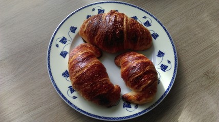 Homemade French croissants