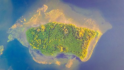 Island in lake Plateliai