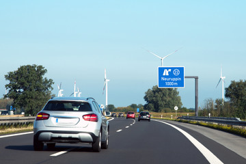 Autobahn 24, Ausfahrt 22, Neuruppin in Richtung Hamburg