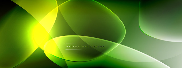 Vector abstract background - liquid bubble shapes on fluid gradient with shadows and light effects. Shiny design template for text