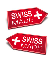 Swiss made certificate labels - Arrow icon shapes