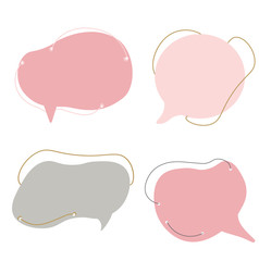 Сallout text template.  Dialog box bubble.  Vector stock illustration symbols set.