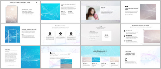 Vector templates for website design, presentations, portfolio. Templates for presentation slides, flyer, leaflet, brochure cover, report. Wave flow background for science or medical concept design.