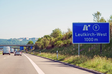 Autobahn 96, Ausfahrt Nr. 9, Leutkirch-West