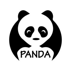 Vector illustration panda bear silhouette. Logo design template. Panda animal Logotype concept icon.