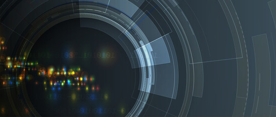 Quantum processing. Deep learning artificial intelligence. Future new technology  for business or science presentation