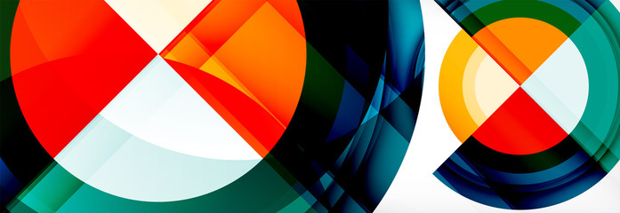 Obraz premium Round shapes, triangles and circles. Modern abstract background