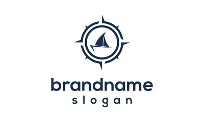 ship navigation logo design vector