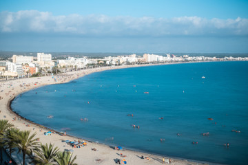 aerial view of Ballermann, Mallorca, Spain