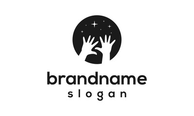 Dream hand logo design vector