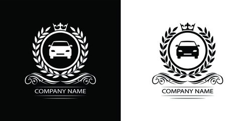 car logo template luxury royal vector company decorative emblem with crown