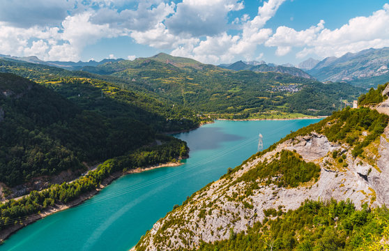 Aerial view of Bubal reservoir