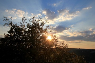 Rays of the setting sun. Provadia (Bulgaria)