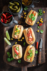 Delicious mini hot dogs as a quick appetizers