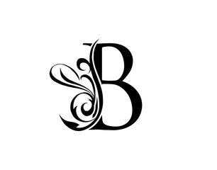Fototapeta premium Elegant letter B. Graceful royal style. Calligraphic arts logo. Vintage drawn emblem for book design, brand name, stamp, Restaurant, Boutique, Hotel.