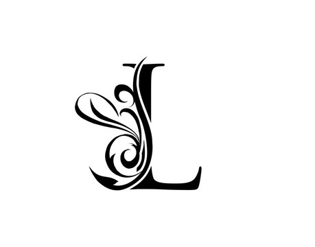 Elegant letter L. Graceful royal style. Calligraphic arts logo. Vintage drawn emblem for book design, brand name, stamp, Restaurant, Boutique, Hotel.