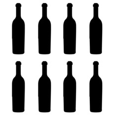 set of wine bottles