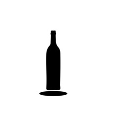silhouette bottle wine graphic design
