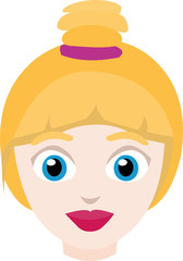 Vector illustration of the face of a blonde girl


