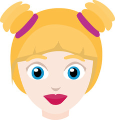 Obraz premium Vector illustration of the face of a blonde girl