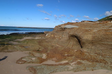 Fallen Boulders at a Coastal Cliff