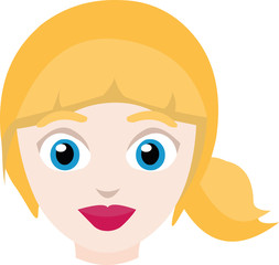 Vector illustration of the face of a girl with blond hair