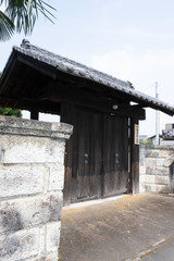 Fototapeta na wymiar Honjin gate of Koganei Station on Nikko Road in Shimotsuke City, Tochigi Prefecture