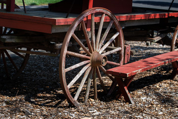 old wheel frrom an old cart wagon coutry