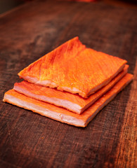 Peruvian food, Amazonian dish jerky, chorizo, juane, fried plantain and pork