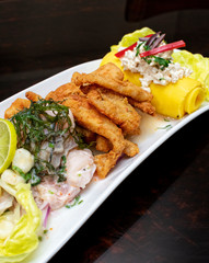 Peruvian ceviche delicoso marine trio
