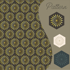 pattern gold color vintage and Thai Line vector design