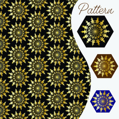 pattern gold color vintage and Thai Line vector design