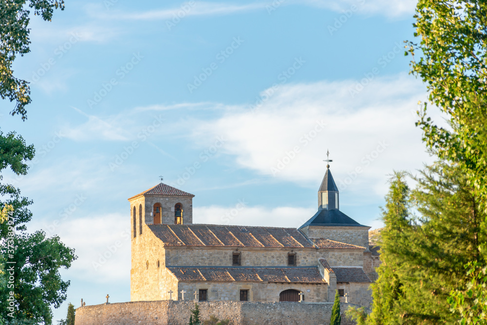 Canvas Prints Closeup focus shot of Church of Assumption with beautiful skyscape in Valladolid, Spain