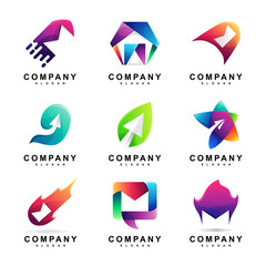 Set of Colorful Mail Logo