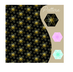 pattern gold color vintage and Thai Line vector design