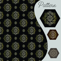 pattern gold color vintage and Thai Line vector design