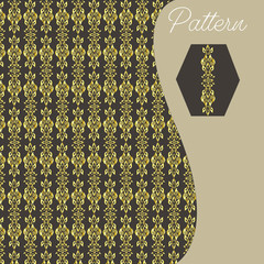 pattern gold color vintage and Thai Line vector design
