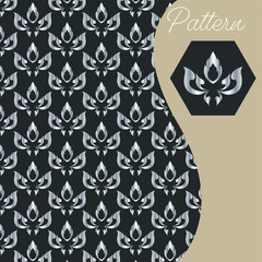 pattern gold color vintage and Thai Line vector design