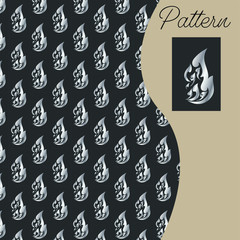 pattern gold color vintage and Thai Line vector design