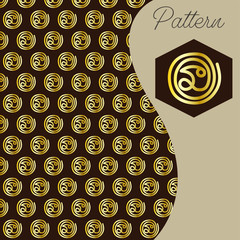 pattern gold color vintage and Thai Line vector design