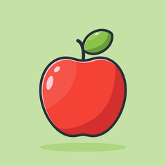 Red Apple Fruit Vector Illustration Design