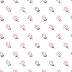 Fototapeta na wymiar Pink Flower Vector Art Pattern