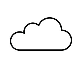 Vector illustration cloud icon, storage, computer cloud, line icon on islolated background.