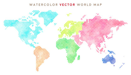 colorful hand drawn world map (vector) : dot pattern © Kbiscuit
